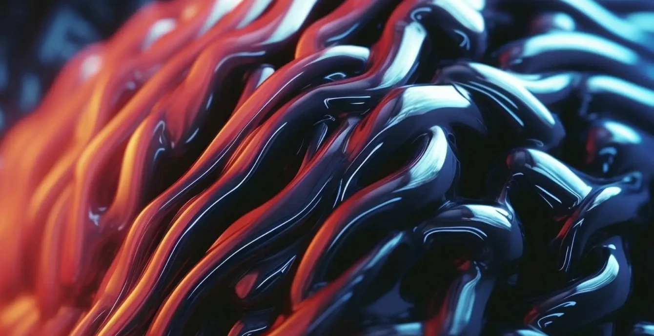 Abstract flowing forms illustrating connected research and intelligent systems